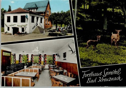 Bad Kreuznach Forsthaus Spreitel Innenaufnahme Gastraum Rehe 3-Bildaufnahme