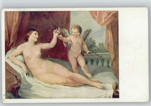 Ruhende Venus mit Amor - Gemälde - Erotik