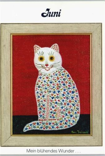 Juni - Künstler Anne Freidank - Katze 1979 AK