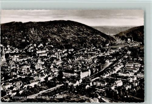 Ettlingen Luftaufnahme Gesamtansicht mit Blick ins Albtal