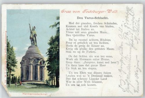 Detmold Hermannsdenkmal Text Varus-Schlacht, ex Sammlung Busse
