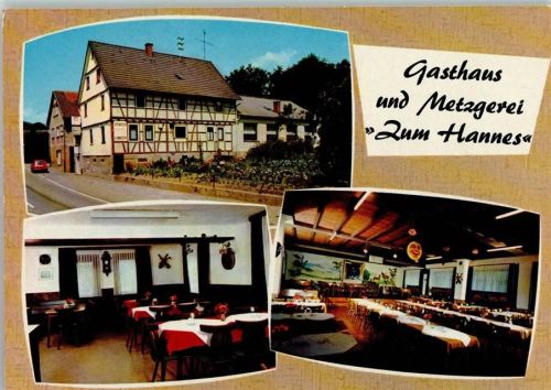 Linnenbach Gasthaus Metzgerei Zum Hannes Innenaufnahmen Gastraum 3-Bildaufnahme