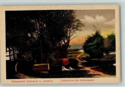 17459 O2235 Ückeritz , Usedom - Ziehbrunnen am Achterwasser