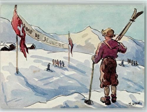 1947 sign Jaton - Jugendaktionen des Schweiz. Ski Verbandes