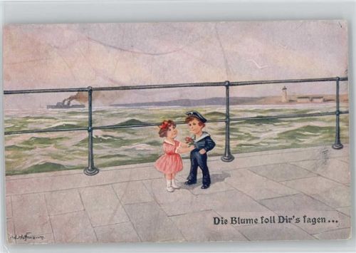Kinder bei der Marine - WK I - Hoffmann, Ad. Künstlerkarte