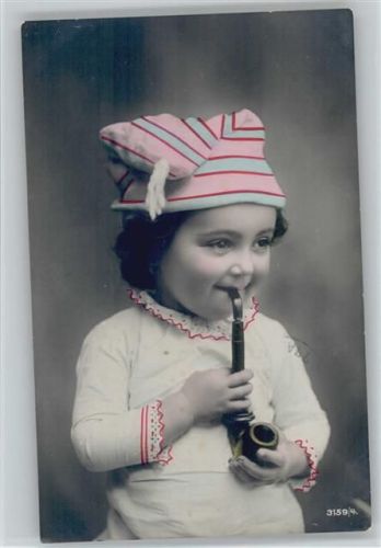 Kind mit einer Pfeife Serie 3159-4 - Foto 1907 AK
