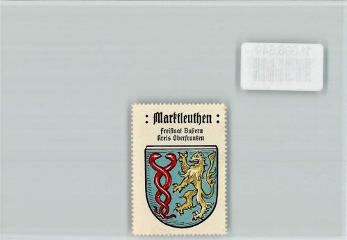 Marktleuthen Löwe Schlangen Vignette Wappen Kaffee Hag ca 1920-1940