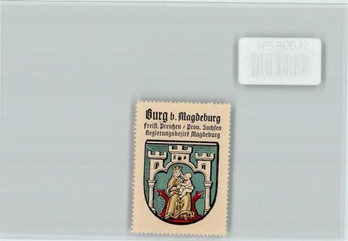 Burg Frau mit Krone und Baby Vignette Wappen Kaffee Hag ca 1920-1940