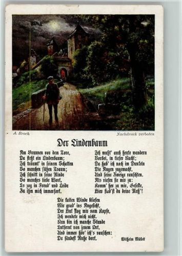 1919 Bunte Reihe Nr. 18 - Der Lindenbaum, sign Broch