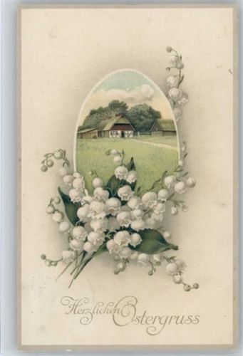 Ostern litho - Bauernhaus