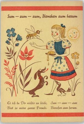 Klappkarte, 3-teilig - Billiggold Bienenhonig - 1964 AK Bienen 1964 AK
