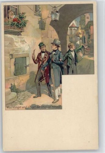 Cichorie Extra Trampler - Was klinget und singet die Strasse herauf - Litho AK