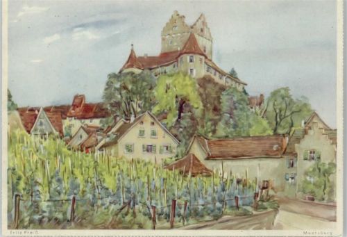 W7758 Meersburg , Bodensee Werbung - Eduscho Kaffee - Gemälde von Friotz Preiß Kaffee