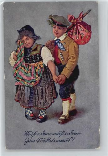 WK I - Kinder in Uniform - Trachten - 1918 AK