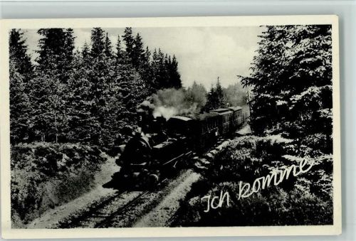 Ich komme - ca 1955 AK Eisenbahnzug