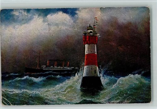 Rote Sand Leuchtturm TSN Serie 1236 Nr. 1 AK 2 Eckknicke