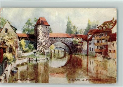 Nürnberg Tucks Oilette Serie Nürnberg III Nr. 661 B - Kasemattentor, sign Charles Flower