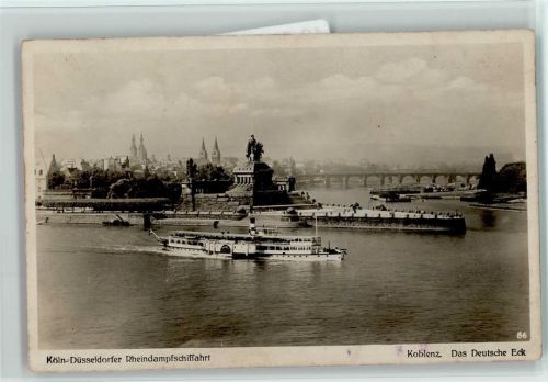 Köln-Düsseldorf Reindampfschiffahrt Foto AK Raddampfer ca 1930 AK