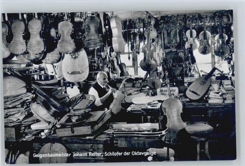 Geigenbaumeister Johann Reiter - Foto AK im Laden