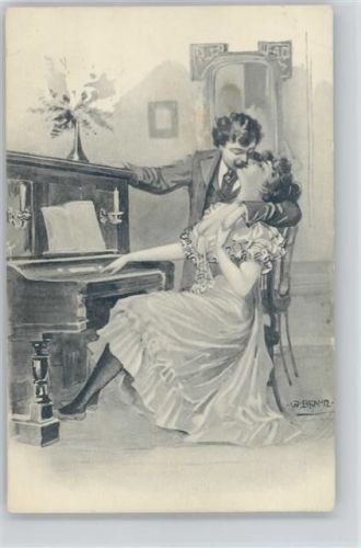 sign W. Braun - Liebespaar am Klavier - Sect Verlag