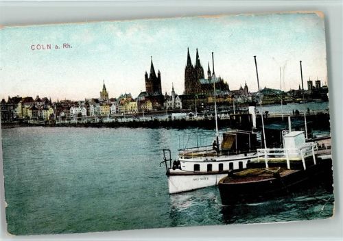 Köln Stadt Fähre Deutz-Köln Dom Rathaus