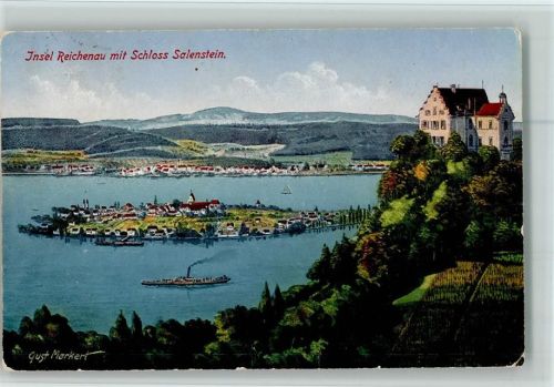 Reichenau Insel Reichenau mit Schloss Salenstein sign. Gust. Markert