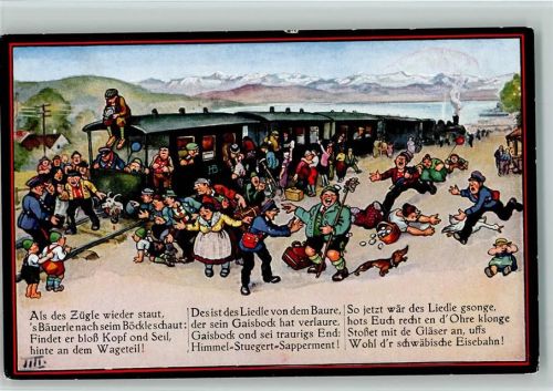 Serie 245 in 4 Bildern , Bild 4 - Schwäbische Eisenbahn Böttcher, H. Künstlerkarte