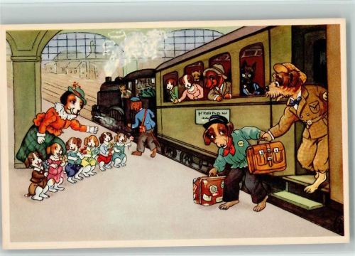 Serie 53800-1 Hunde auf dem Bahnhof, Eisenbahn