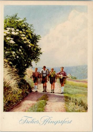 1956 Wandergruppe mit Gitarre