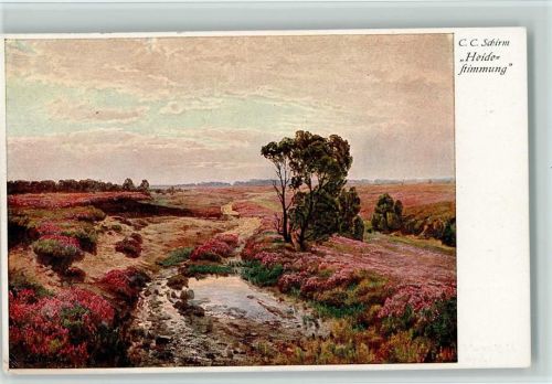Serie 2350 sign C.C. Schirm "Heidestimmung" Landschaft