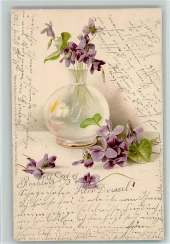 1901 Serie Veilchen in der Blumenvase - Blumen
