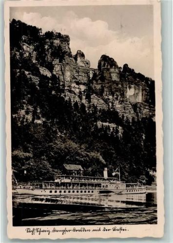 Dampfer Dresden mit der Bastei ca 1936 AK