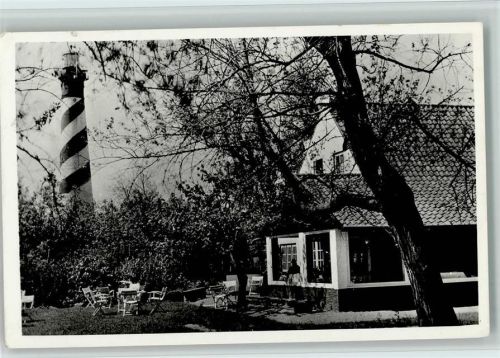 Burgh-Haamstede 1958 Pension de Torenhoeve und der Leuchtturm AK