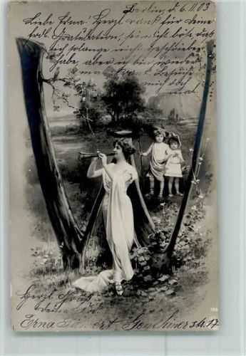 Fotoverlag NPG Serie 195 - Jugendstil - Buchstabe V AK