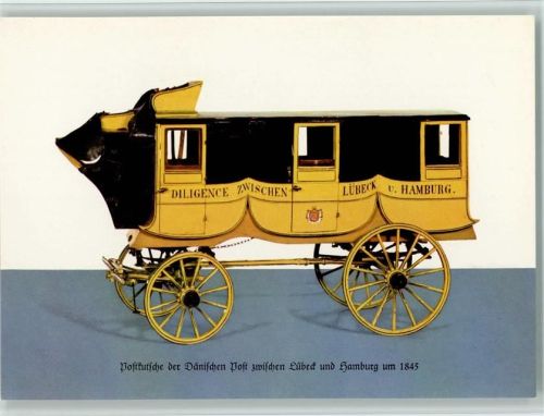 Kutsche der Dänischen Post um 1845 AK der Post DBP II/5