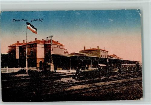 1918 Herbesthal Bahnhof - Eisenbahn AK 2 Eckknicke
