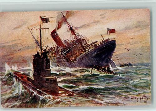 Nr. 9 Kolonialkriegerdank - Vernichtung eines engl. Handelsdampfers durch ein U Boot AK
