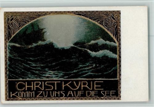BKW Serie 9000-4 - Jugendstil - Christkyrie komm zu uns auf die See AK