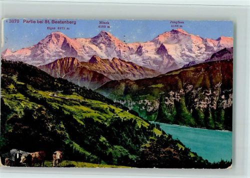 Beatenberg Partie bei St. Beatenberg Kühe Hirt Eiger Mönch Jungfrau