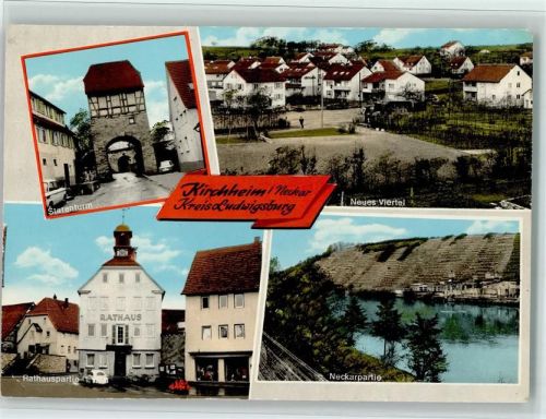 Kirchheim Starenturm Neues Viertel Rathauspartie Rathaus Neckarpartie 4-Bildaufnahme