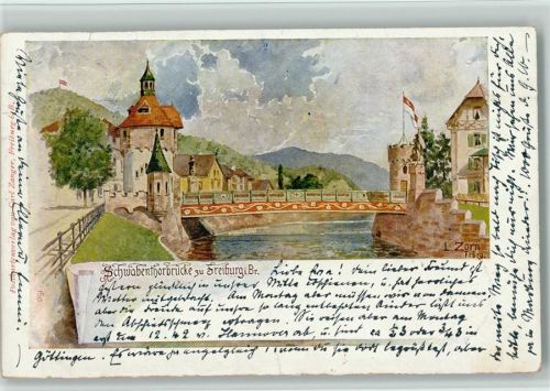 Freiburg 1902 Schwabenthorbrücke