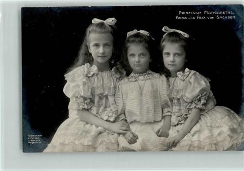 1908 Prinzessin Margarethe, Anna und Alix Foto AK