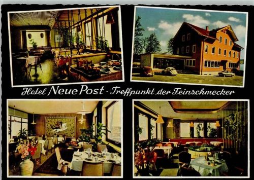 Biessenhofen Hotel Neue Post Innenaufnahmen Speisesaal VW-Käfer 4-Bildaufnahme