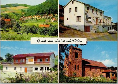 Löhrbach Gasthaus Pension Zum Odenwald Ortsansichten 4-Bildaufnahme