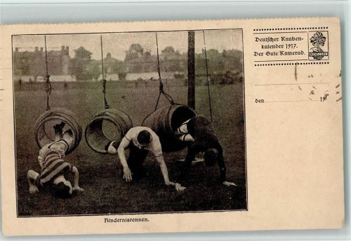 1924 Hindernisrennen durch eine Tonne - Kinderspiele