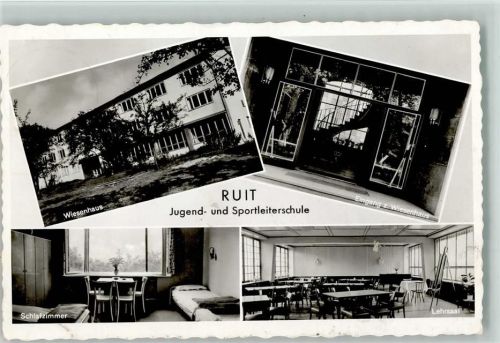 Ruit Jugend- u. Sportleiterschule Wiesenhaus Eingang z. Wiesenhaus Innenaufnahme Schlafzimmer Lehrzimmer
