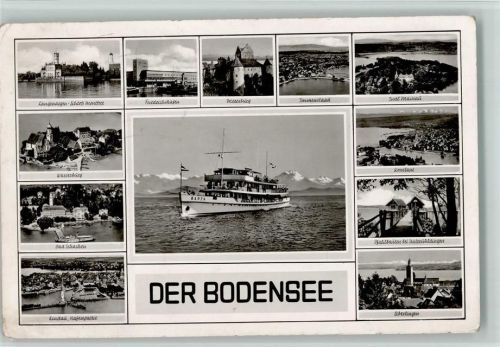 Immenstaad 1955 Der Bodensee und Dampfer Baden AK