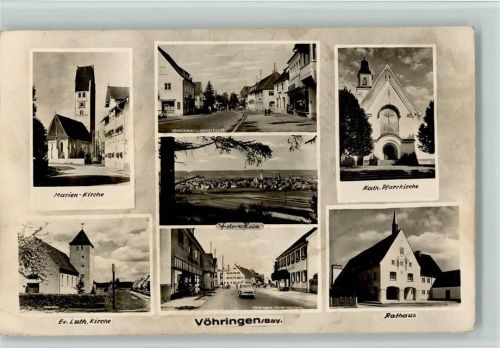 Vöhringen Marien-Kirche Kath. Pfarrkirche Evangel. Luth. Kirche Rathaus Mehrfachaufnahme