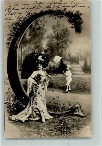Fotoverlag NPG Serie 195 - Jugendstil - Buchstabe C AK