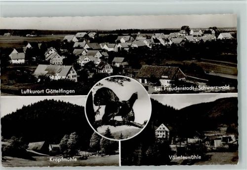 72297 W7291 Göttelfingen , Kr Freudenstadt - Gesamtansicht Kropfmühle Völmlesmühle Auerhahn 4-Bildaufnahme